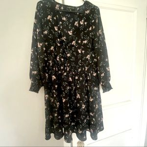 Always Indigo Black Floral Dress- 2X